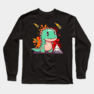 Dinosaur cute Volcan Long Sleeve T-Shirt